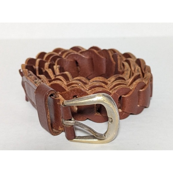 The Unbranded Brand Jackets & Blazers - Vintage Women's Genuine Leather Belt Brown Chain Link Design 35" Metal Hardware